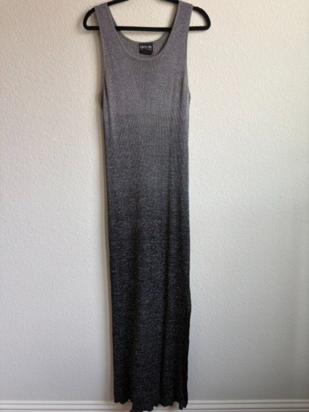 Onyx Nite by Wendye Chaitin Black Metallic Ombre Knit Maxi Dress 2X Evening Wear - Picture 2 of 7